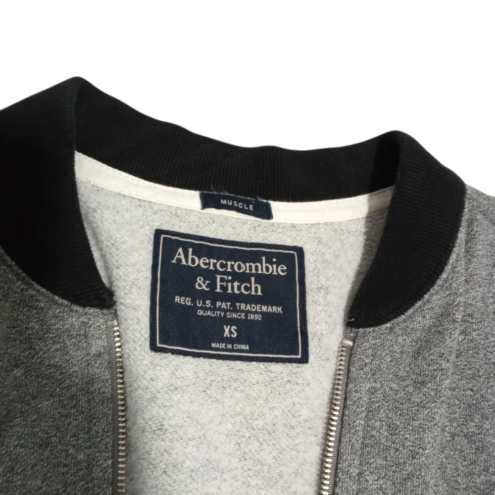 Abercrombie & Fitch Athletic Zip Bomber Jacket Two Tone Sweatshirt Sz XS